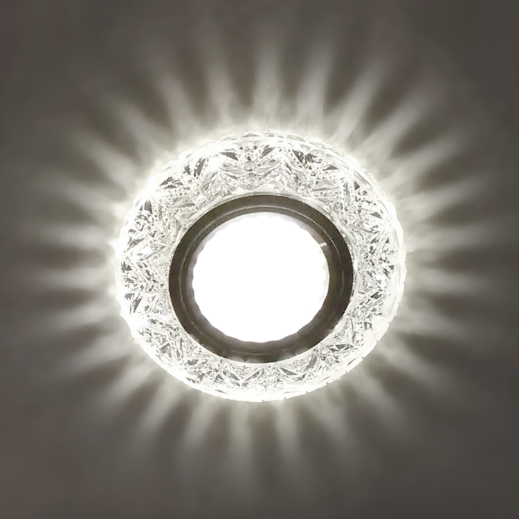 Світильник врізний точковий Feron 7031 з LED підсвіткою Ø95мм (врізний Ø60мм, глибина 60мм) під змінну лампу MR16 G5.3, фото 1