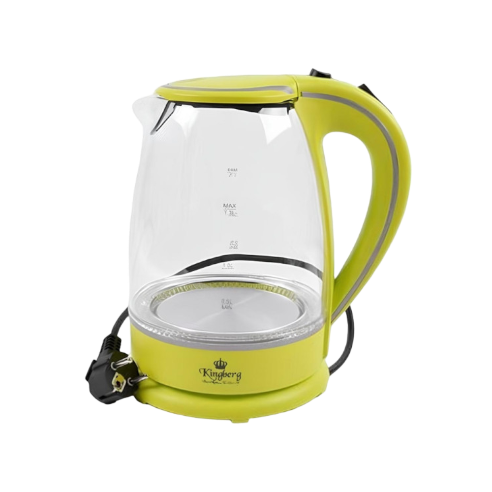 Чайник електричний Kingberg KB-2029 1,7 л, 2200 Вт, автовимкнення, індикатор рівня води, скляний корпус, захист від перегрівання, фото 1