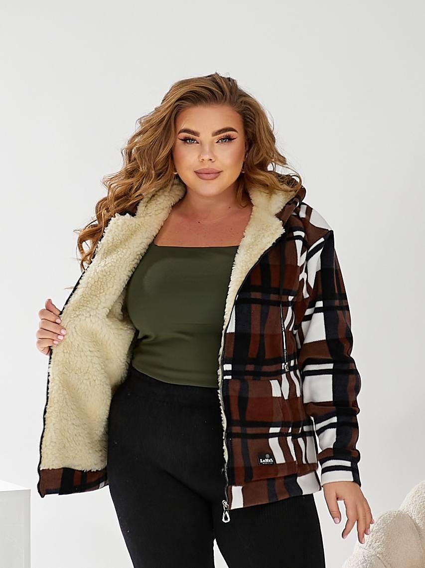 Тепла жіноча зимова Куртка на Овчині.  Розміри: 48-50, 52-54, 56-58, фото 1