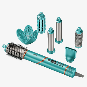 Фен-стайлер VGR 7 в 1 V-477 GREEN, Professional, 7 насадок, 1400 Вт