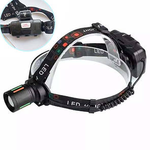 Ліхтар налобний NIGHT VISION FLUORESCENCE W668-TG, 2x18650, ЗП Type-C, zoom, Box