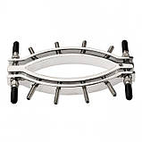 Затискач для статевих губ, аксесуар з повідцем Labia Clamps медична сталь сріблястий, фото 3