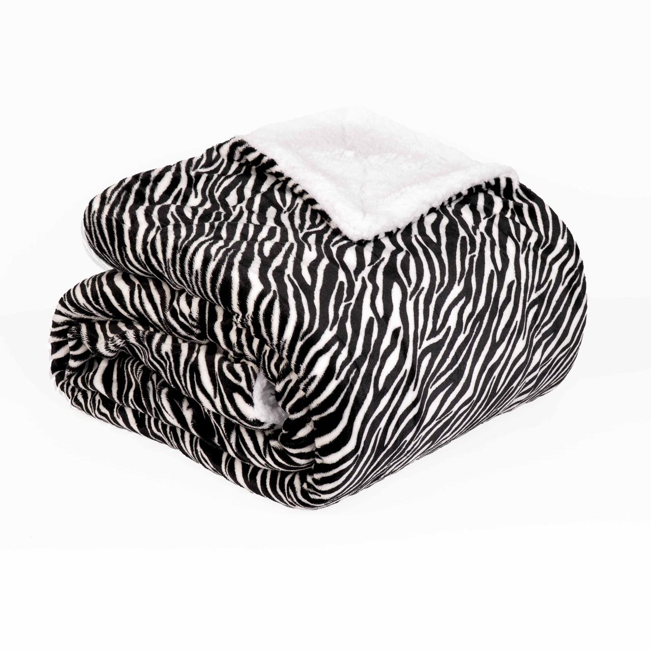 Плед флісовий Sherpa Зебра двосторонній Love You 150 x 200 см