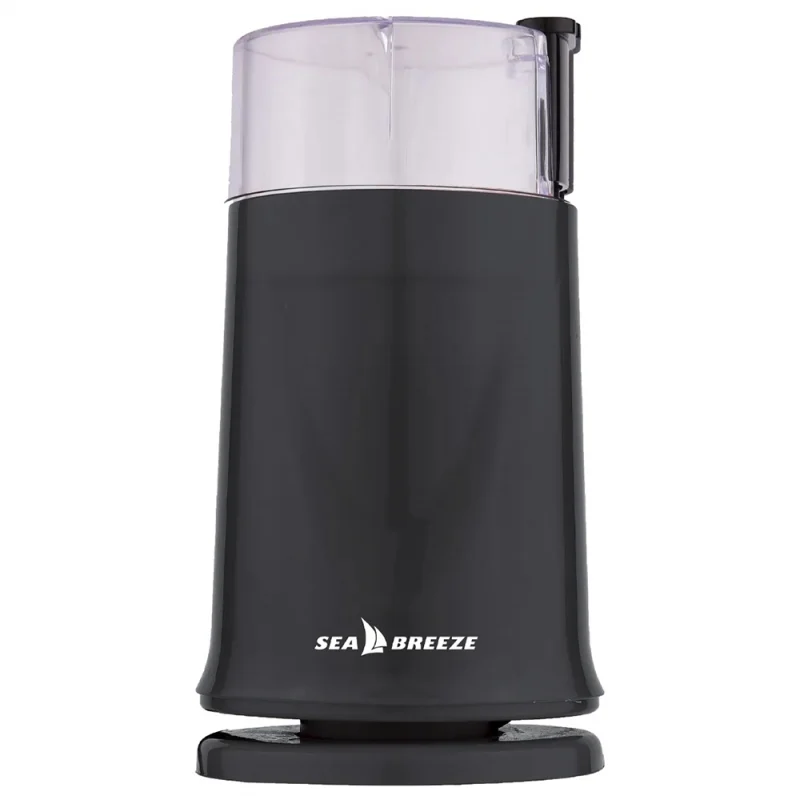 Кавомолка SeaBreeze SB-082 машинка для помелу кави маленька 60 г неіржавка сталь 200 Вт Чорний, фото 1