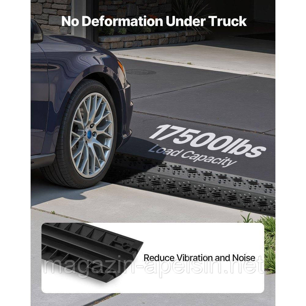 Захист для кабелю VEVOR 975 мм, вантажопідйомність 7938 кг/вісь, надміцний захист від наїзду з поліпропілену, захист від