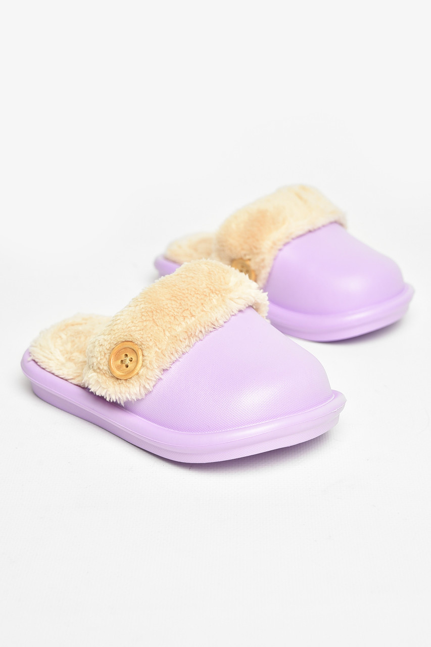 Капці дитячі фіолетового кольору на хутрі 209037T Безкоштовна доставка, фото 1