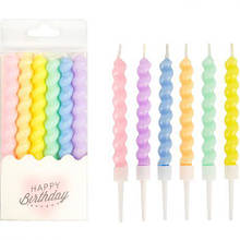 Набір свічок для торта 6шт спіраль кольорова TL-1047 MZOPT
