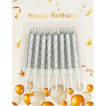 Набір свічок для торта "Срібло" спираль MZOPT