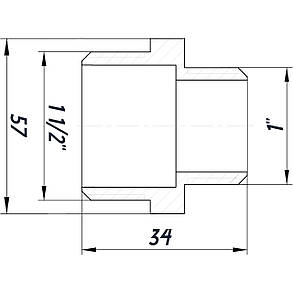 Ніпель редукційний 1 1/2"х1"ЗЗ нікельований NN752S OPTIMUM, фото 3