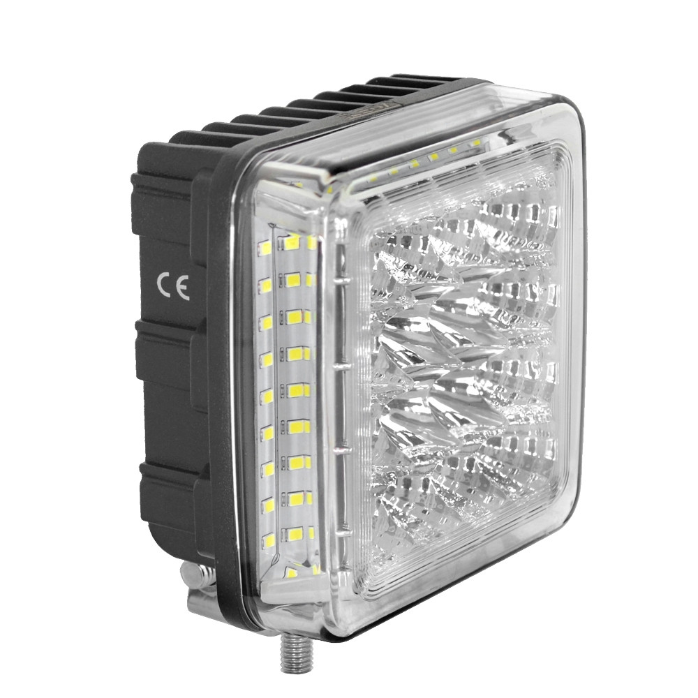 Фара LED прямокутна 27W, 16+36 ламп, 107*109мм, комбінований промінь, 12/24В (вир-во Юбана) 453701084, фото 1