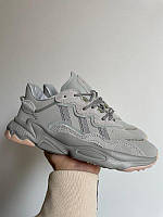 Adidas Ozweego Light Grey женские кроссовки Адидас светло серые (Осень/Весна/ Демисезон)