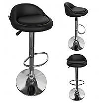 Барний стілець / крісло Bonro B-075 чорний зі спинкою та підніжкою для кухні бару бару салону, фото 2