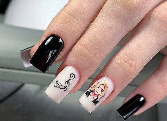 Водні слайдери для нігтів у тематиці аніме з білою підкладложкою на будь-який фон. Токійські месники. - фото покупців 1