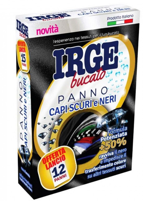 Серветки-пастки для прання чорних речей IRGE Black, 12 шт