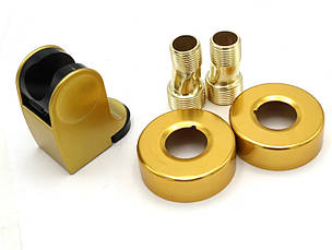 Змішувач для ванни MILLZ золото MRS-AL-F10 (Gold) , поворотний вилив, алюміній, комплект душу, фото 2