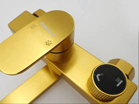 Змішувач для ванни MILLZ золото MRS-AL-F10 (Gold) , поворотний вилив, алюміній, комплект душу, фото 3
