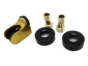 Змішувач для ванни MILLZ чорний-золото MRS-AL-F10 (Black&Gold) , поворотний вилив, алюміній, комплект душу, фото 2