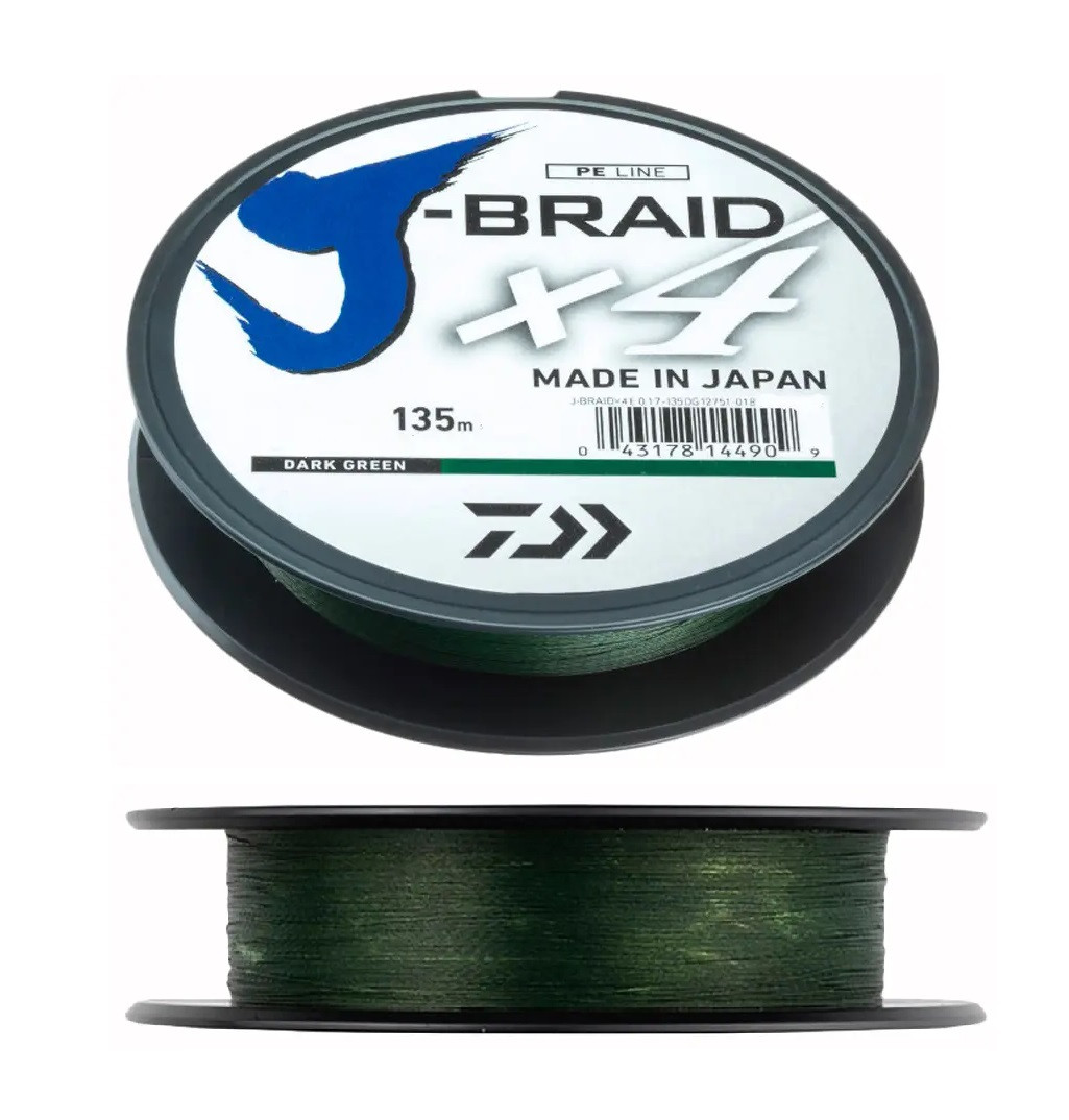 Шнур Daiwa J-Braid X4E 135м 0,13мм