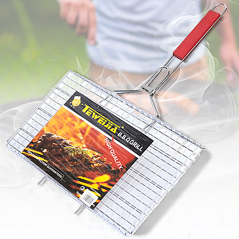 Решітка для мангалу з нержавіючої сталі 36х25х2см X1-225