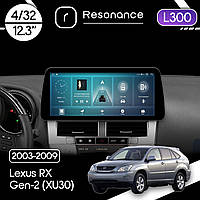 Магнітола Lexus RX Gen-2 (XU30) (2003-2009)   Resonance L300 4/32 12.3" QLED, 360 (BMW Style)