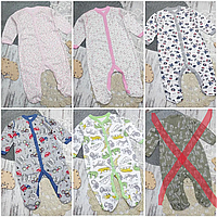 68-74 3-7 міс трикотажний щільний легкий бавовняний чоловічок котоновий для новонароджених малючків 7107