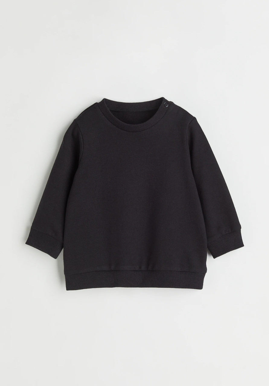 Світшот  однотонний чорний H&M  92см, фото 1