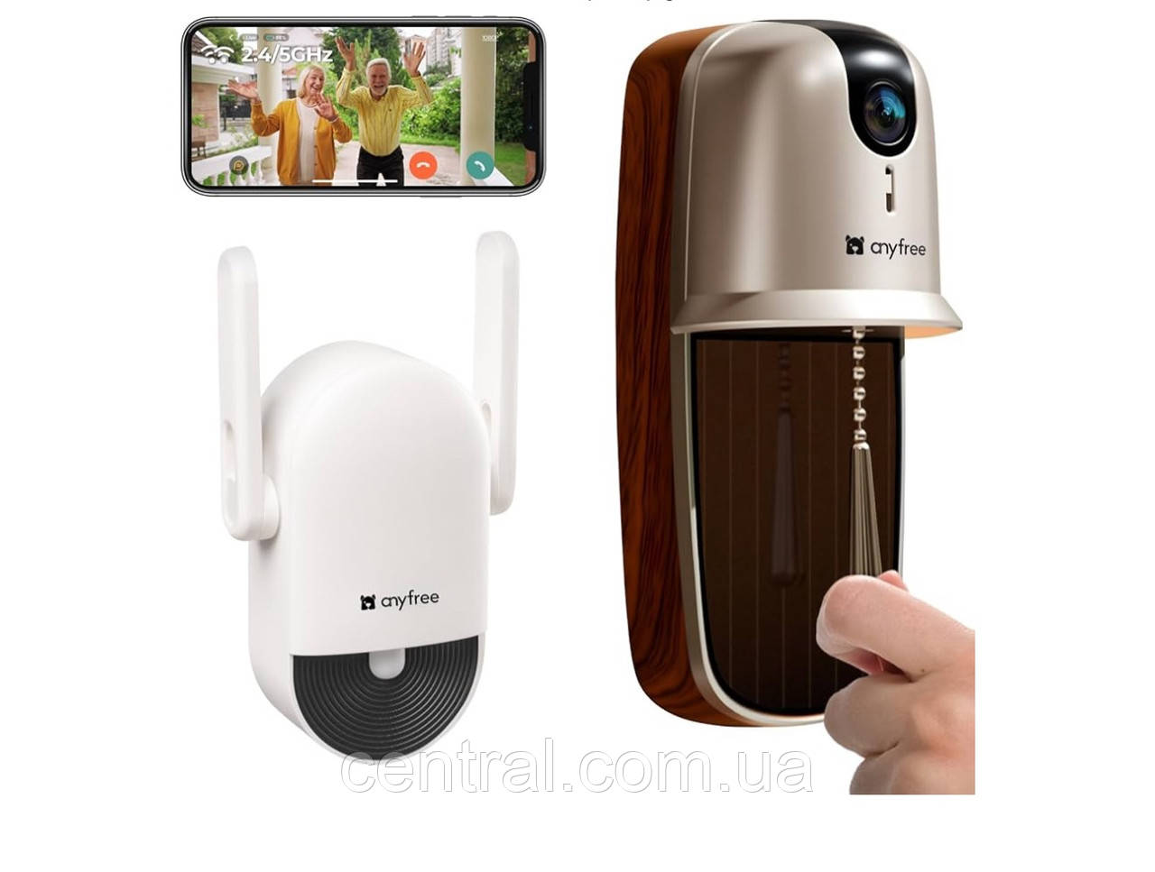 Смарт дверний дзвінок з камерою, Wi-Fi, нічною зйомкою та двостороннім зв’язком, фото 1