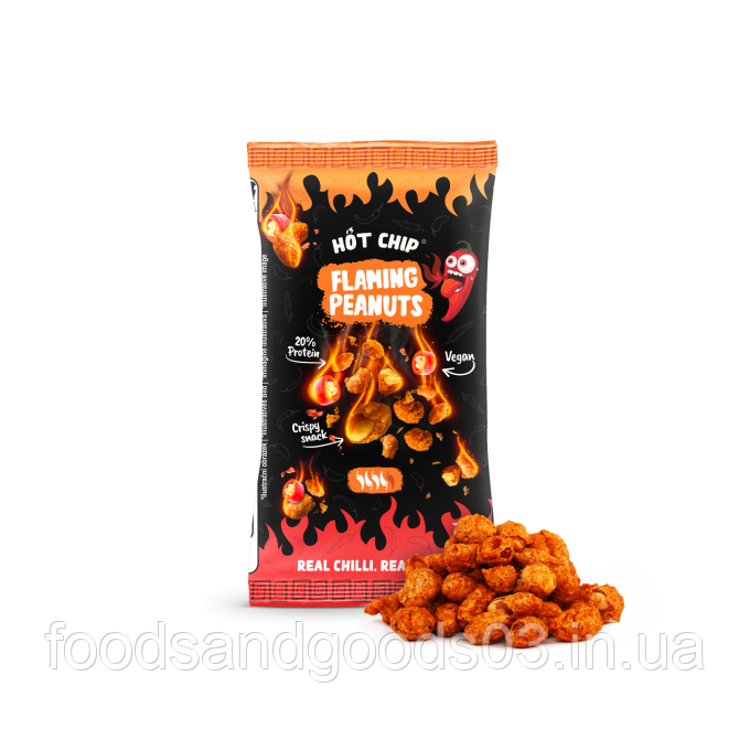 Гострі горішки Hot Chip Peanuts Flamin 70 грам