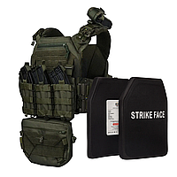 Бронежилет 6 класу ДСТУ 2,8 кг Олива Warmor Gen.3 Pro Max 9 підсумків