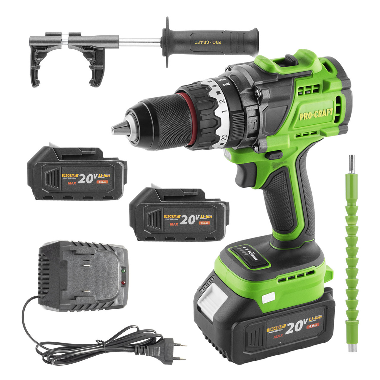 Шуруповерт Procraft PA18BL Universal Extra (2 акб), фото 1