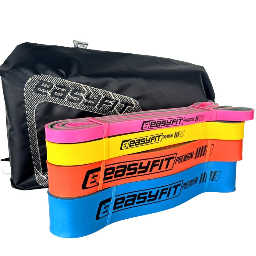 Еспандер-петля EasyFit EF-7634s, латекс, набір 4 шт., опір 7-63 кг — для фітнесу та кросфіту, фото 1