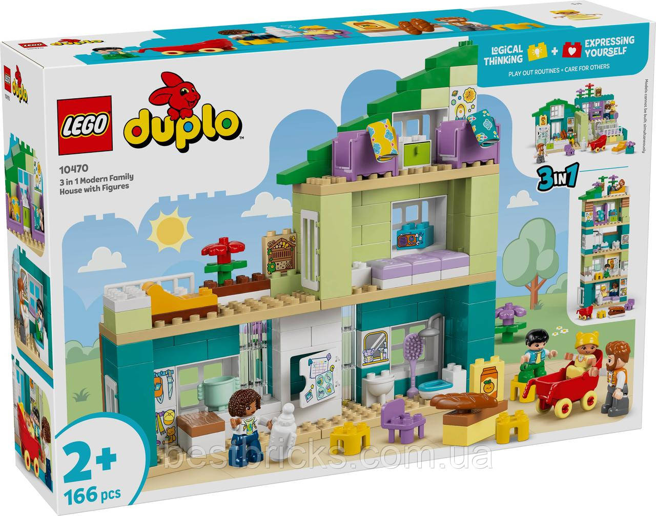 Конструктор Lego Duplo 3-в-1 Сучасний родинний будинок із фігурками 10470, фото 1