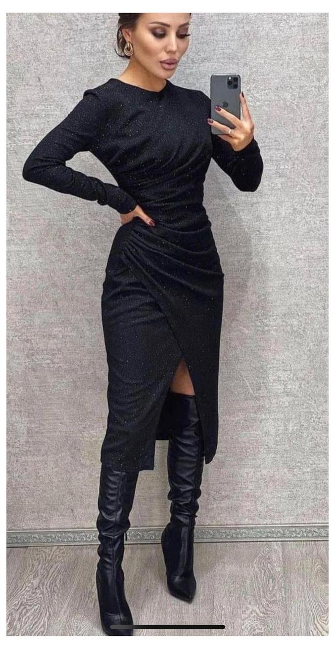 Сукня Люрекс Чорний 54 ромір, фото 1