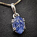 Кулон срібний з природним синім кіанітом із яскравою сріблястою іризацією чоловічий жіночий, фото 6