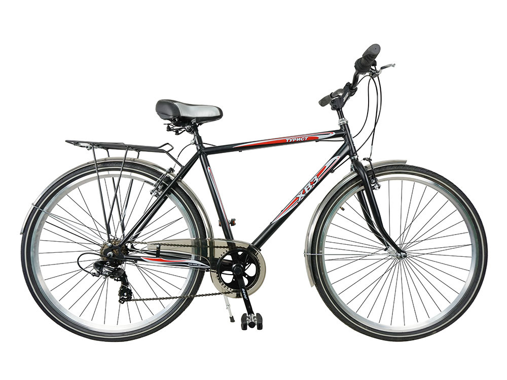 Велосипед ХВЗ 28″ Турист 286МD Cталь 6 швид.Чорний