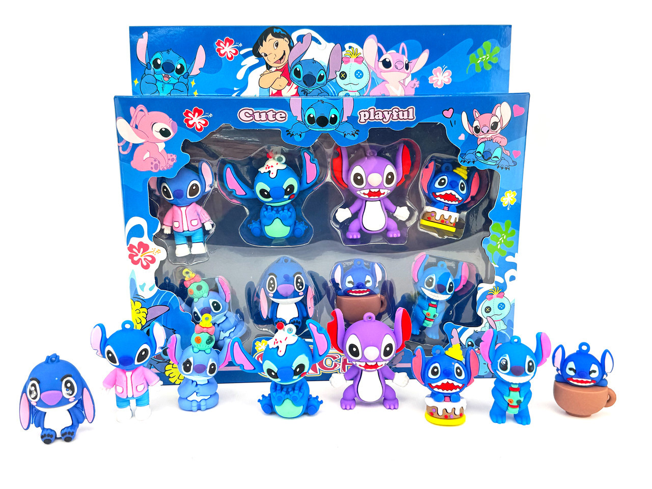 Набір силіконових фігурок Ліло та Стич "LILO STITCH" 8 шт. (9527-3А)