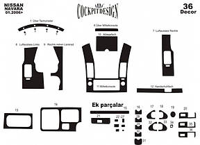 Тюнінг салону (36 деталей) Дерево для Nissan Navara 2006-2015 рр, фото 4