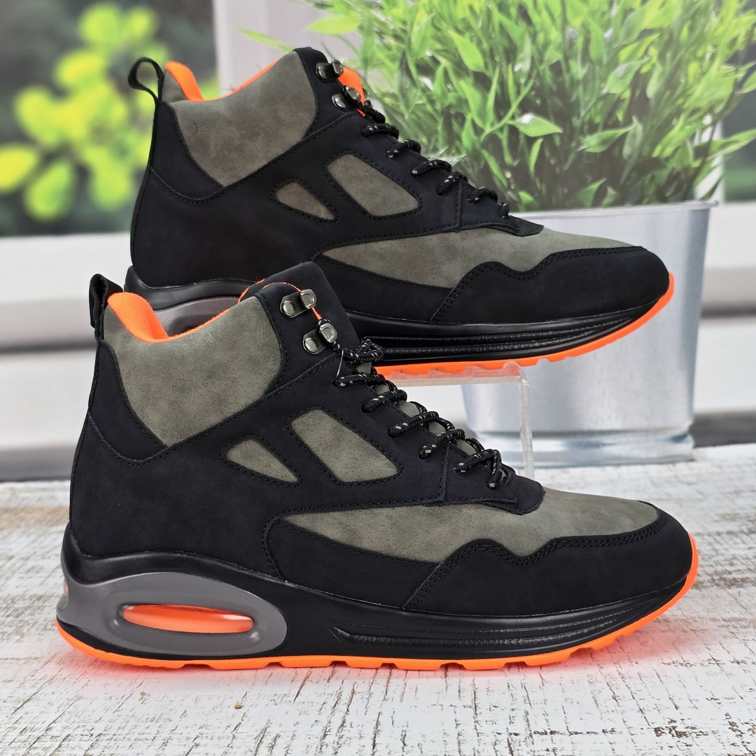 Черевики чоловічі зимові Jomix хакі з чорним спортивного типу на хутрі 3462