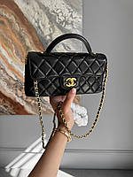 Chanel Mini Top Handle Black Lambskin