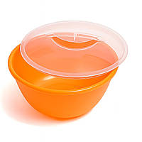 Миска кухонна глибока пластикова з кришкою Ø 24.6 см H 10.5 см 3 л
