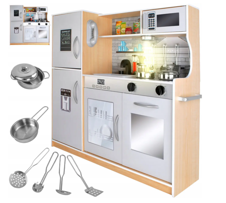 Дитяча інтерактивна кухня Kruzzel з посудом і світлом Дитяча інтерактивна кухня Кухня дитяча інтерактивна для дівчинки, фото 1