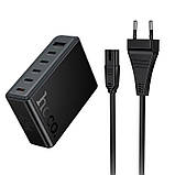 Адаптер мережевий HOCO C150A USB, 5Type-C, QC, чорний, фото 5