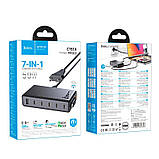 Адаптер мережевий HOCO C151A USB, 6Type-C, QC, чорний, фото 6