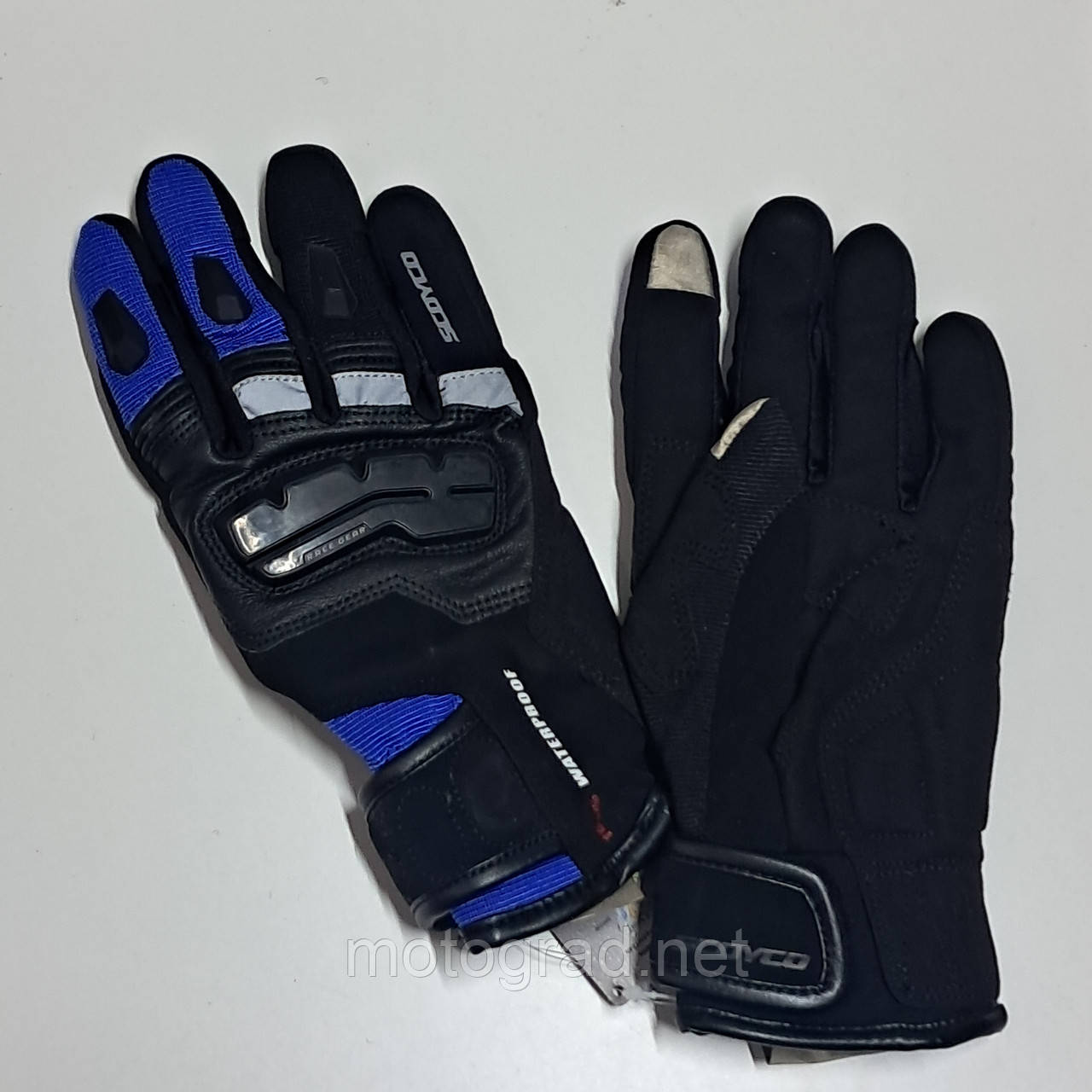 Мотоперчатки утеплені сині текстиль SCOYCO, фото 1