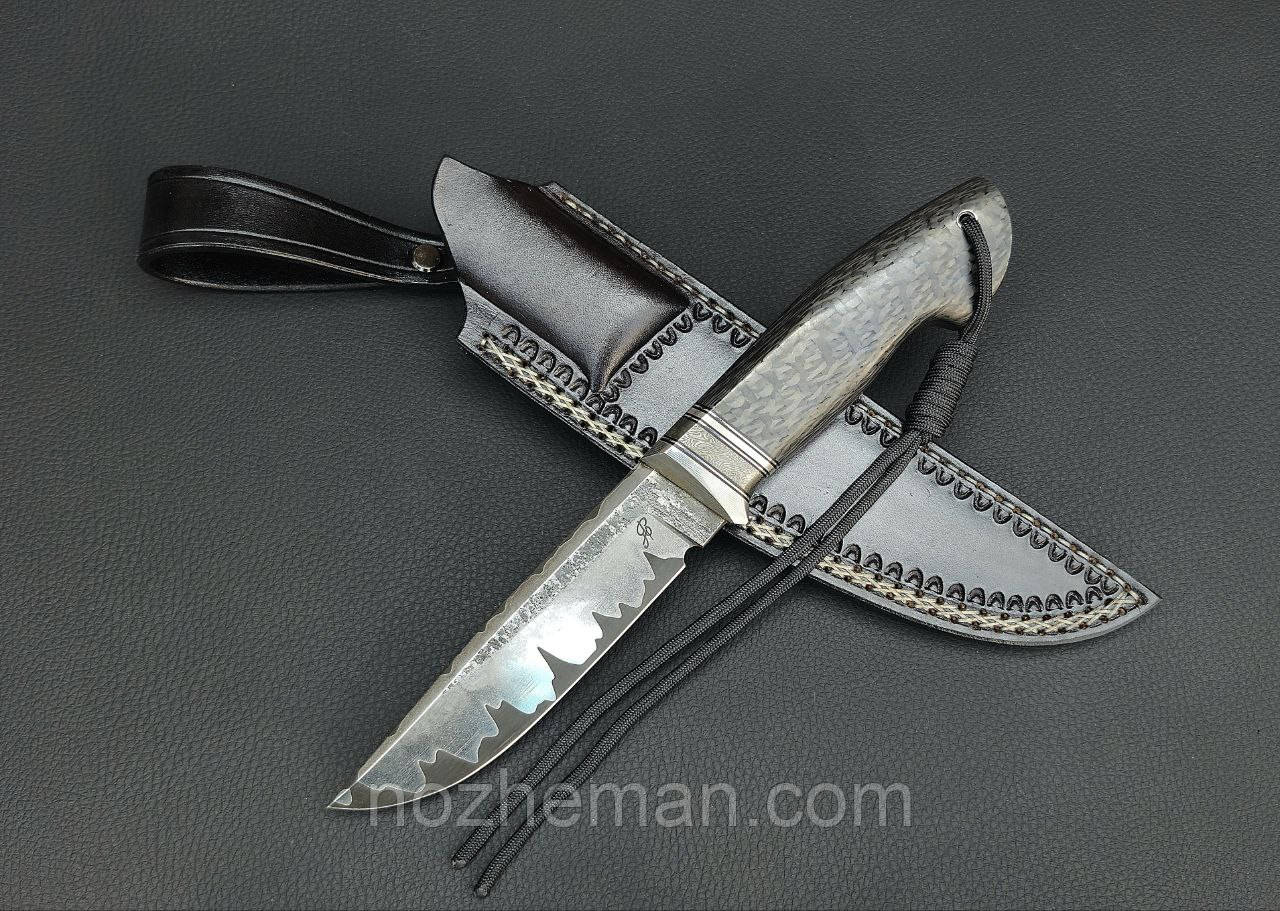 Ексклюзивний ніж ручної роботи Віжен зі зносостійкого ламінату Vanadis 8, шкіряний чохол в комплекті 64-65 HRC, фото 1