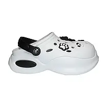 Сабо крокси ЕВА жіночі на танкетці Біло-Чорні з ведмедиками, фото 5