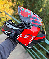 Мотошлем интеграл МТ Helmets STINGER 2 Tron B15 Gloss Red S + подарок: чехол для хранения
