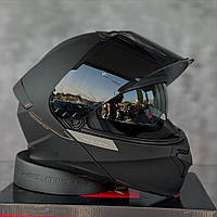 Мотошлем испанский модуляр (трансформер) МТ Helmets MT Genesis SV A1 Matt Black М + подарок: чехол для хранения