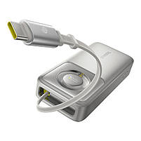 Повербанк Baseus Free2Pull Power Bank with Retractable Cable 20000 mAh 65W Silver, фото 5