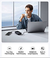 Повербанк Baseus Free2Pull Power Bank with Retractable Cable 20000 mAh 65W Silver, фото 8